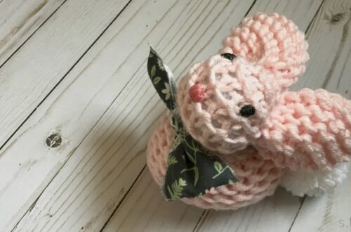 loom knitted bunny